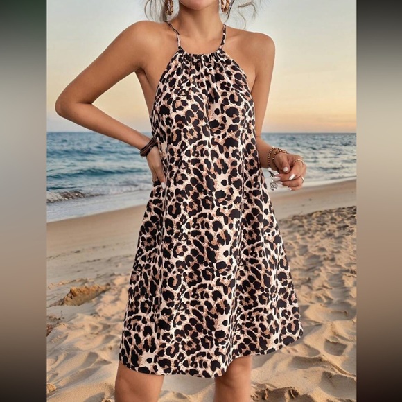 Boho leopard print halter dress - Picture 7 of 7